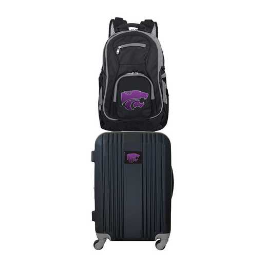 CLKSL108: NCAA Kansas State Wildcats 2 PC ST Luggage / Backpack